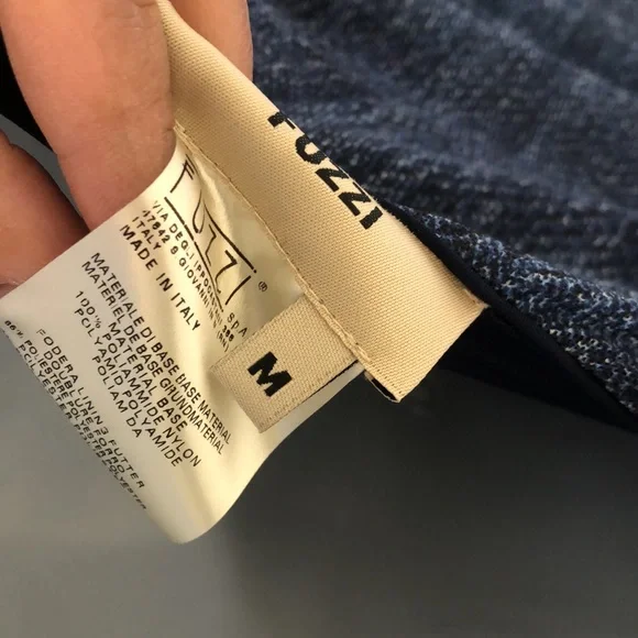 90’s Vintage Fuzzi Denim Printed Mesh Ruched Midi Dress - Picture 5 of 5